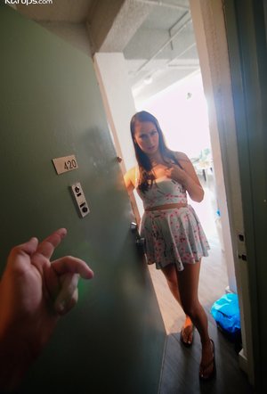 18 year old girl loses her virginity wearing knee socks in the bathroom